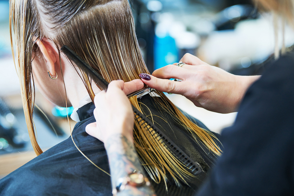 An example of our wet cutting techniques here at The Hair Bee